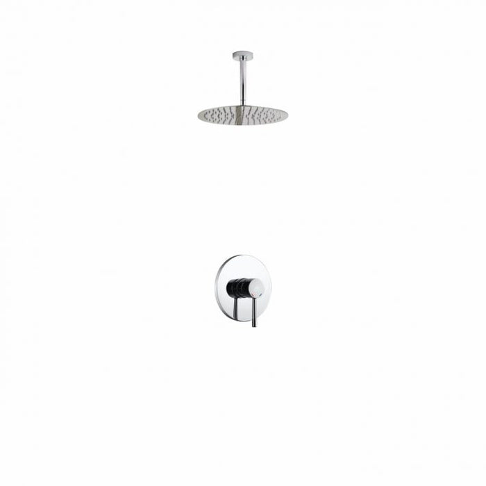 KubeBath Aqua Rondo Shower Set With Ceiling Mount and Rain Shower Head KubeBath