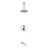 KubeBath Aqua Rondo Shower Set With Ceiling Mount, Rain Shower and Tub Filler KubeBath