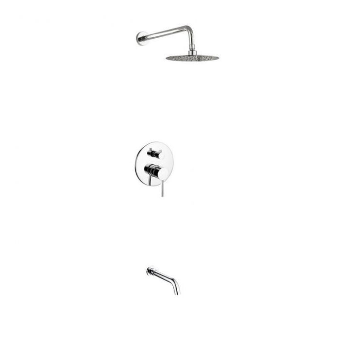 KubeBath Aqua Rondo Shower Set With Rain Shower and Tub Filler KubeBath