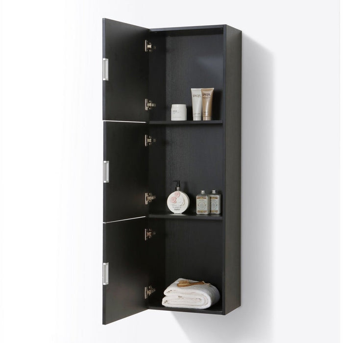 KubeBath Bliss 18" Wide by 59" High Linen Side Cabinet With Three Doors KubeBath
