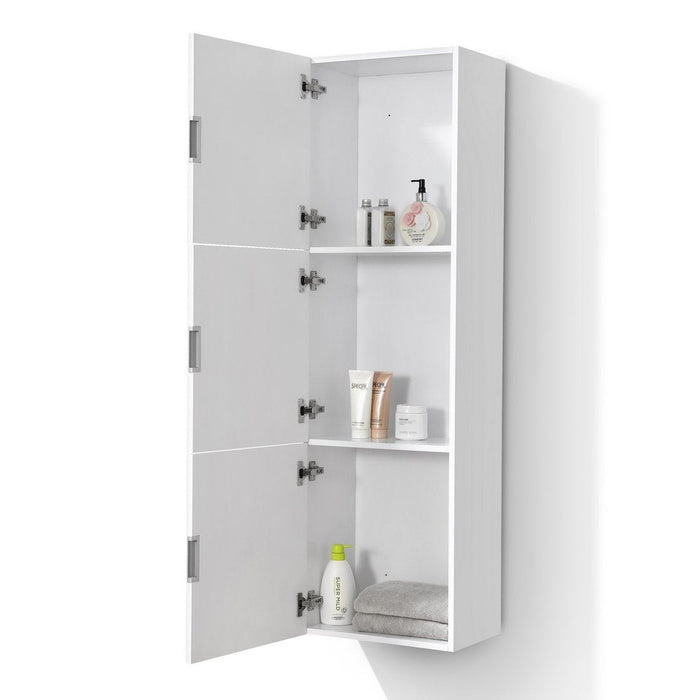 KubeBath Bliss 18" Wide by 59" High Linen Side Cabinet With Three Doors KubeBath