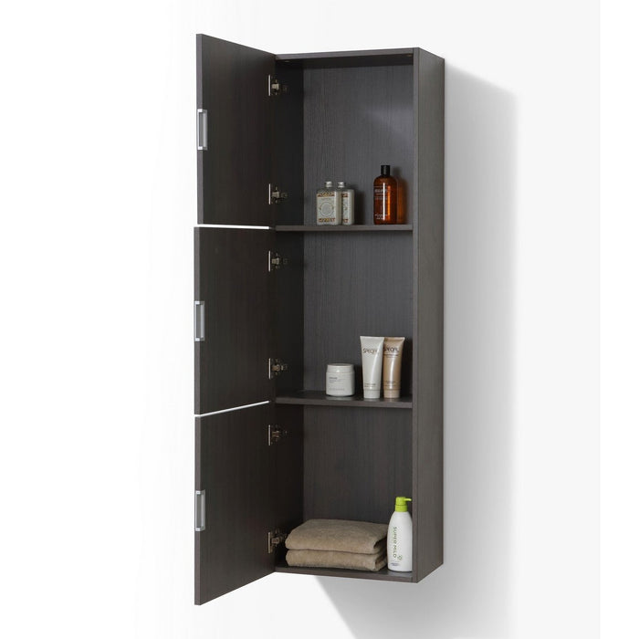 KubeBath Bliss 18" Wide by 59" High Linen Side Cabinet With Three Doors KubeBath