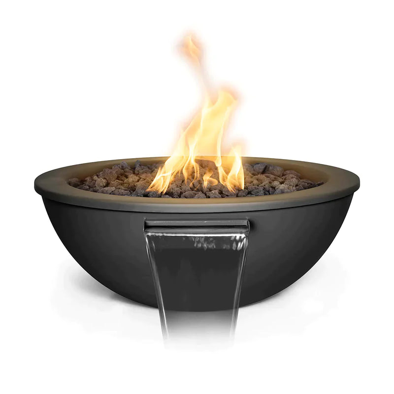 The Outdoor Plus 36" Sedona Metal Powder Coated Fire and Water Bowl | Match Lit with Flame Sense