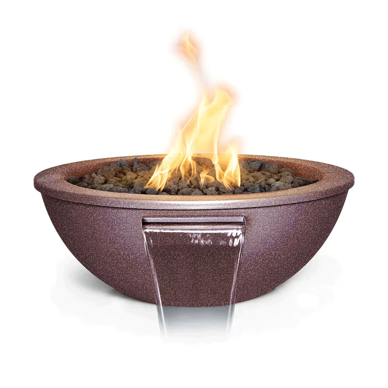 The Outdoor Plus 48" Sedona Metal Powder Coated Fire and Water Bowl | Match Lit with Flame Sense