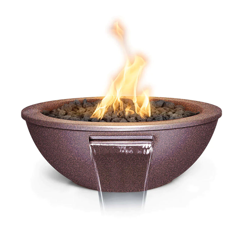 The Outdoor Plus 36" Sedona Metal Powder Coated Fire and Water Bowl | Match Lit