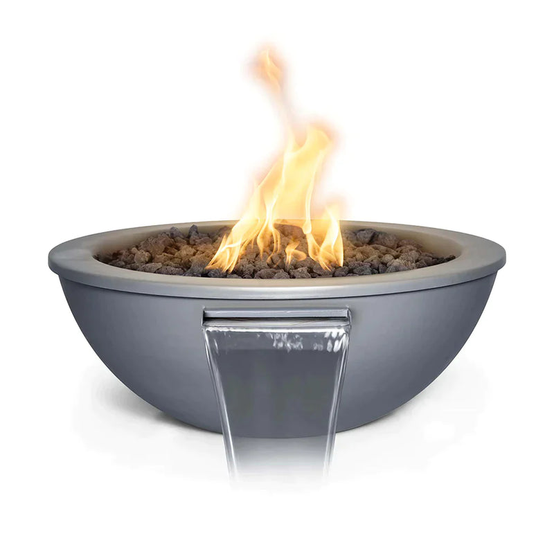 The Outdoor Plus 36" Sedona Metal Powder Coated Fire and Water Bowl | Match Lit with Flame Sense