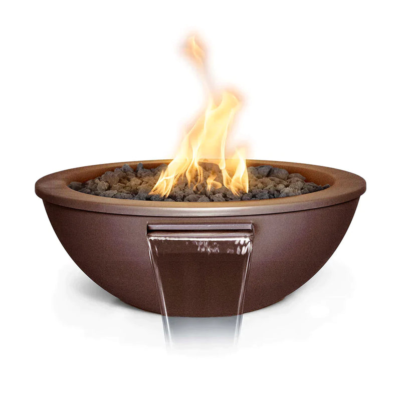 The Outdoor Plus 48" Sedona Metal Powder Coated Fire and Water Bowl | Match Lit
