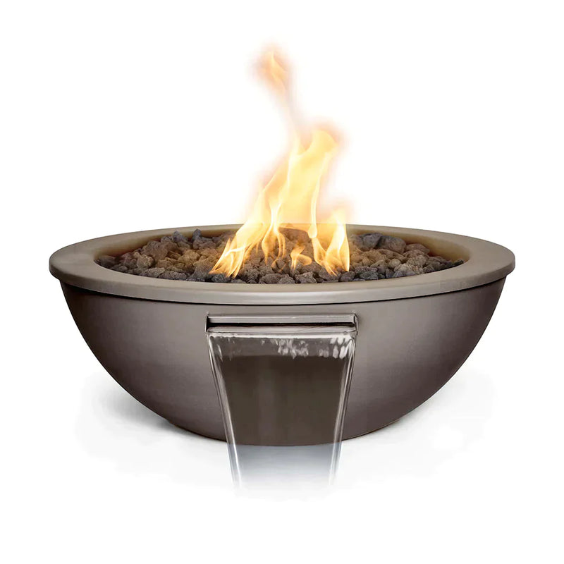 The Outdoor Plus 48" Sedona Metal Powder Coated Fire and Water Bowl | Match Lit with Flame Sense