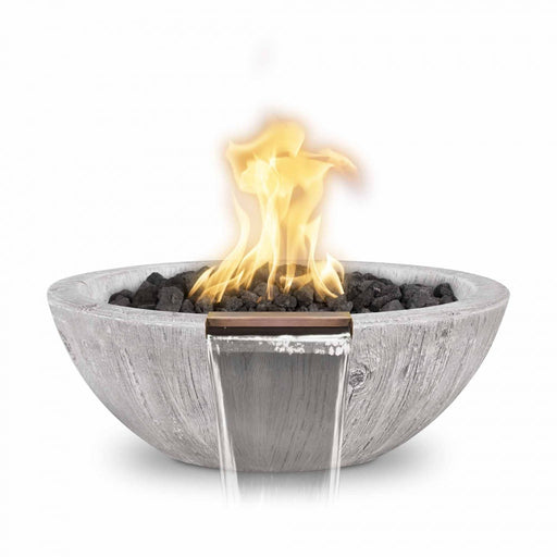 The Outdoor Plus 27" Sedona Fire & Water Bowl | Wood Grain Concrete The Outdoor Plus