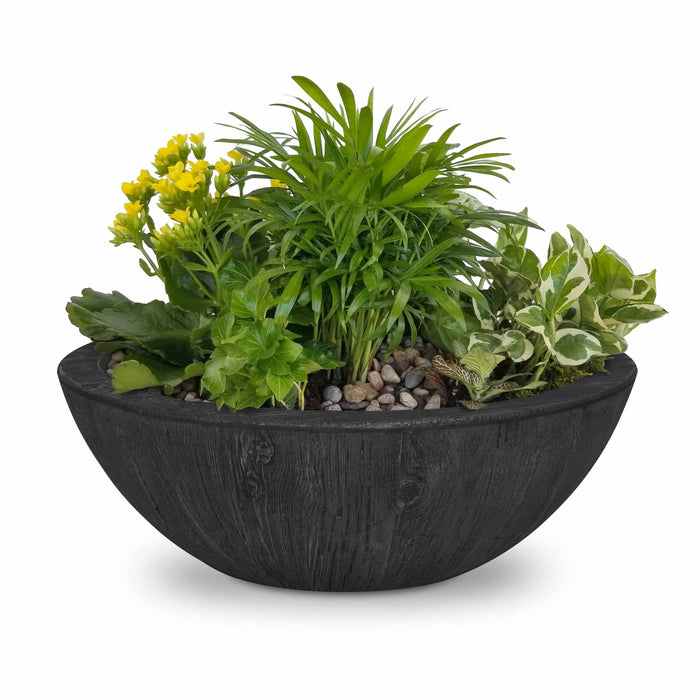 The Outdoor Plus 27" Sedona Planter Bowl | Wood Grain Concrete The Outdoor Plus