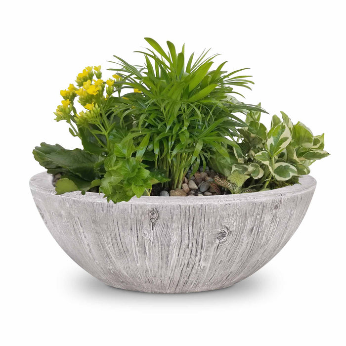 The Outdoor Plus 27" Sedona Planter Bowl | Wood Grain Concrete The Outdoor Plus