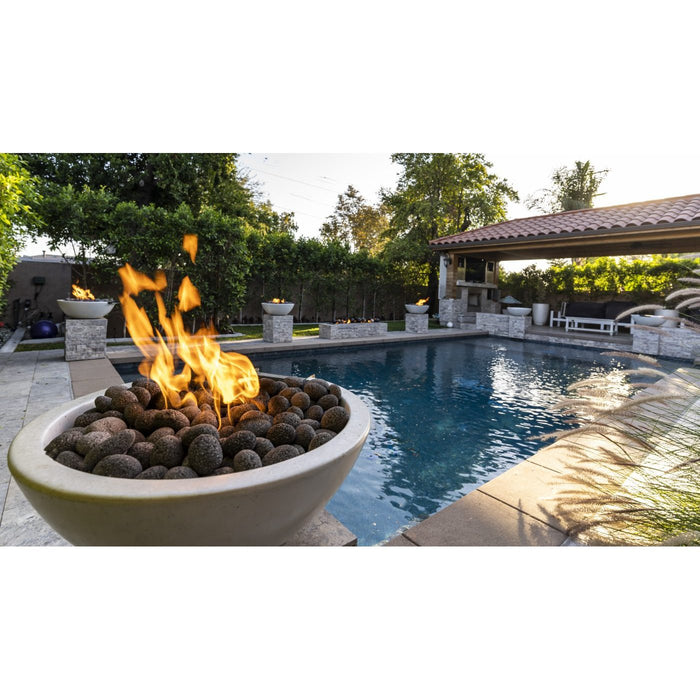 The Outdoor Plus Sedona Fire Pit Narrow Ledge | GFRC Concrete The Outdoor Plus