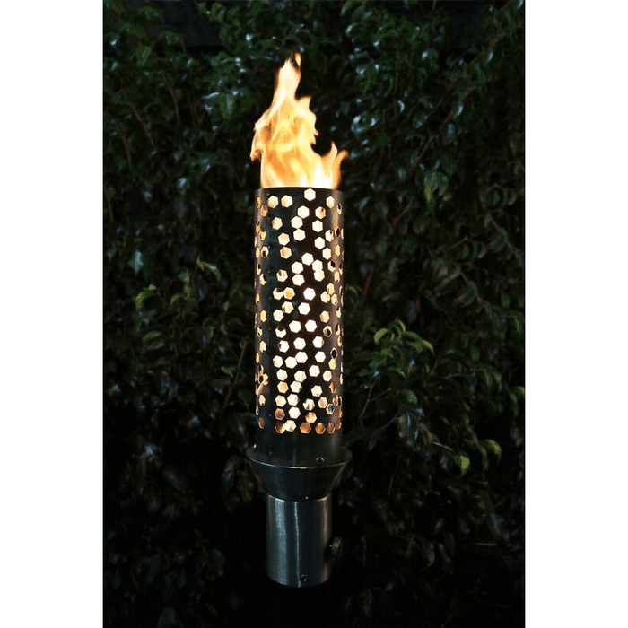 The Outdoor Plus Honeycomb Fire Torch with Free Cover - Stainless Steel The Outdoor Plus