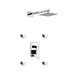 KubeBath Aqua Piazza Brass Shower Set with Square Rain Shower and 4 Body Jets KubeBath