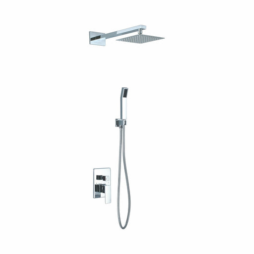 KubeBath Aqua Piazza Shower Set with Square Rain Shower and Handheld KubeBath