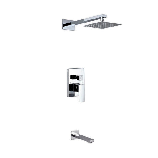 KubeBath Aqua Piazza Shower Set with Square Rain Shower and Tub Filler KubeBath