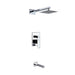 KubeBath Aqua Piazza Shower Set with Square Rain Shower and Tub Filler KubeBath
