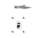 KubeBath Aqua Piazza Brass Shower Set with Square Rain Shower and 4 Body Jets KubeBath