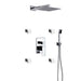 KubeBath Aqua Piazza Shower Set with Square Rain Shower, 4 Body Jets and Handheld KubeBath