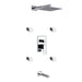 KubeBath Aqua Piazza Shower Set with Square Rain Shower, 4 Body Jets and Tub Filler KubeBath