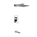 KubeBath Aqua Piazza Shower Set with Square Rain Shower and Tub Filler KubeBath