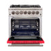 FORNO Capriasca - Titanium Professional 30" Freestanding Colored Door Gas Range FFSGS6260-30 FORNO