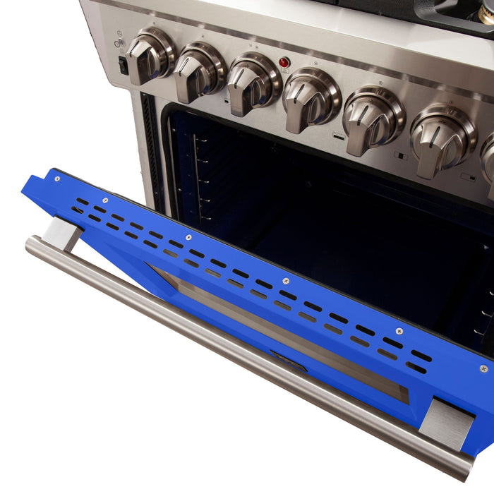 FORNO Capriasca - Titanium Professional 30" Freestanding Colored Door Gas Range FFSGS6260-30 FORNO
