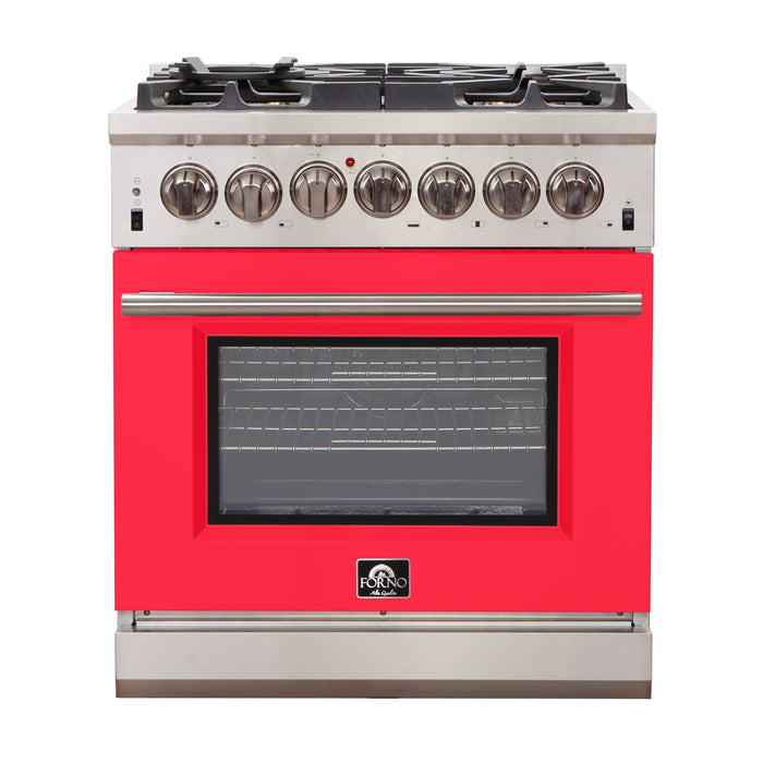 FORNO Capriasca - Titanium Professional 30" Freestanding Colored Door Gas Range FFSGS6260-30 FORNO