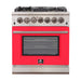 FORNO Capriasca - Titanium Professional 30" Freestanding Colored Door Gas Range FFSGS6260-30 FORNO