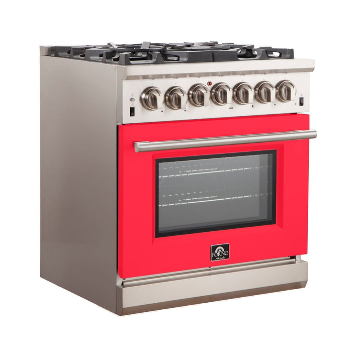 FORNO Capriasca - Titanium Professional 30" Freestanding Colored Door Gas Range FFSGS6260-30 FORNO