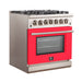FORNO Capriasca - Titanium Professional 30" Freestanding Colored Door Gas Range FFSGS6260-30 FORNO