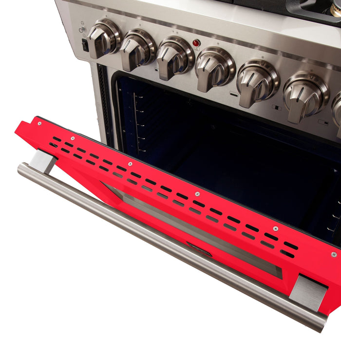 FORNO Capriasca - Titanium Professional 30" Freestanding Colored Door Gas Range FFSGS6260-30 FORNO