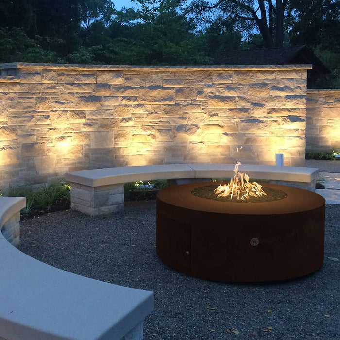 The Outdoor Plus 24" Tall Round Unity Fire Pit | Corten Steel The Outdoor Plus