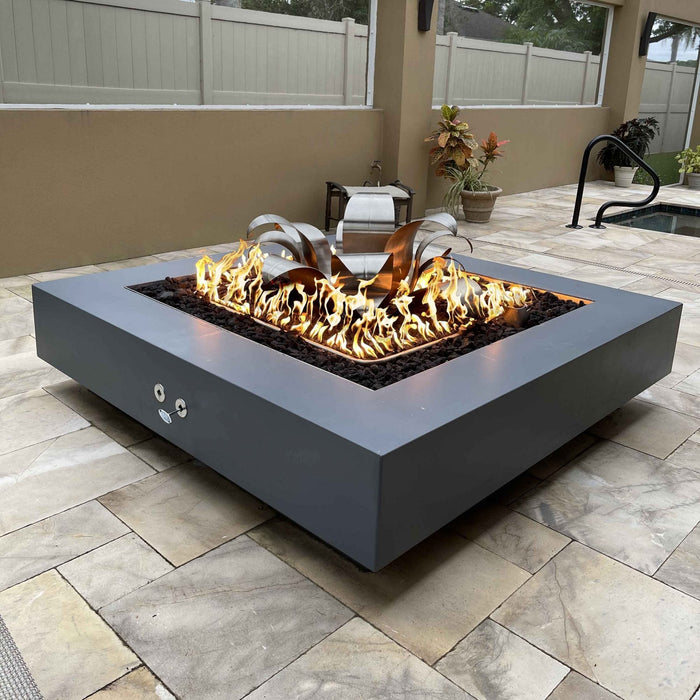 The Outdoor Plus 48" Cabo Square Fire Pit | GFRC Concrete The Outdoor Plus