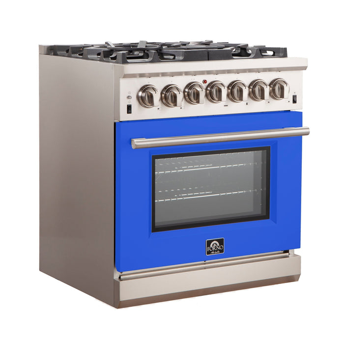 FORNO Capriasca - Titanium Professional 30" Freestanding Colored Door Gas Range FFSGS6260-30 FORNO