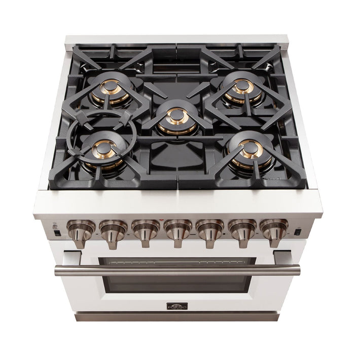 FORNO Capriasca - Titanium Professional 30" Freestanding Colored Door Gas Range FFSGS6260-30 FORNO