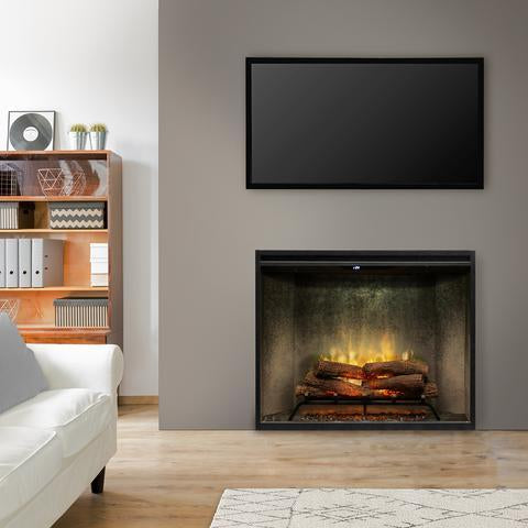 Dimplex 36" Revillusion Portrait Electric Firebox with Weathered Concrete Backer - RBF36PWC