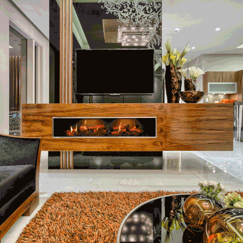Dimplex Opti-V™ Duet 55-Inch Built-In Electric Fireplace with Inner Glow Logs - VF5452L