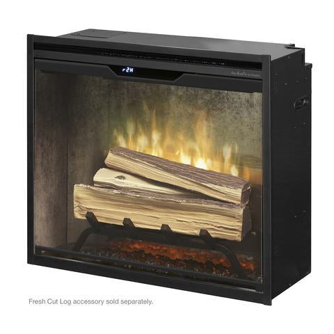 Dimplex Revillusion 24" Built-In Electric Firebox with Weathered Concrete Backer - RBF24DLXWC