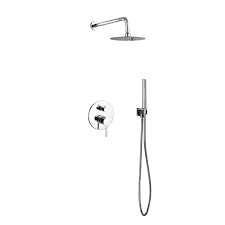 KubeBath Aqua Rondo Shower Set With Rain Shower and Handheld KubeBath