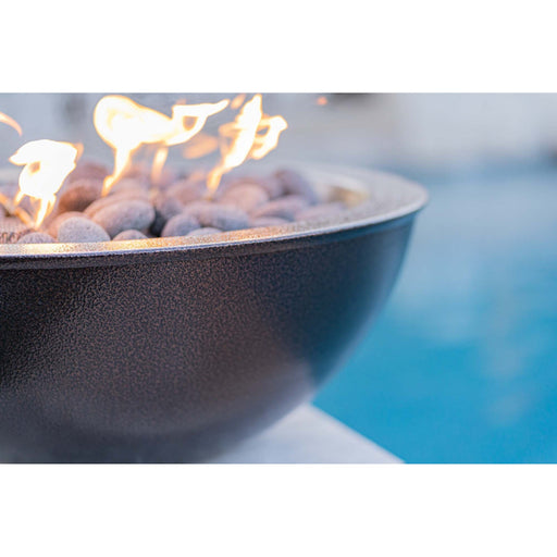 The Outdoor Plus 24" Maya Powder Coated Fire & Water Bowl Wave Scupper | Match Lit with Flame Sense The Outdoor Plus