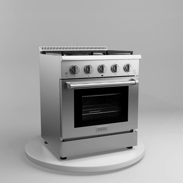 Empava 30" Slide-In Single Oven Natural Gas Range with 4 Burners - 4.2 cu. ft., EMPV-30GR03 Empava