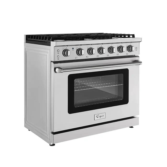 Empava 36" Slide-In Single Oven Natural Gas Range with 6 Burners - 6 cu.ft, EMPV-36GR11 Empava