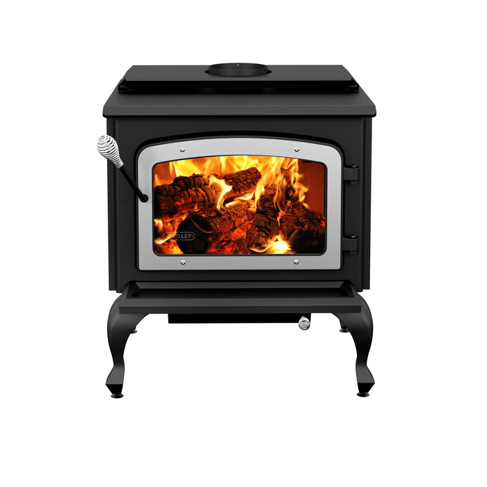 Drolet Escape 1800 Wood Stove on Legs & Brushed Nickel Door - DB03112 Drolet