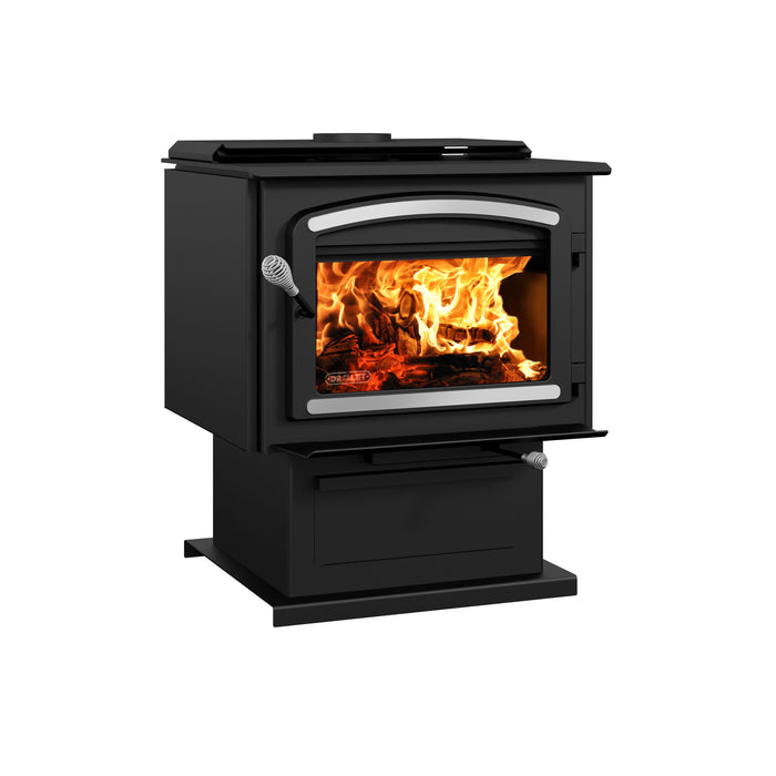 Drolet Escape 2100 Wood Stove With Brushed Nickel Trims - DB03131 Drolet