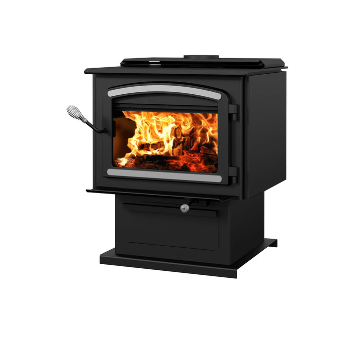Drolet Escape 2100 Wood Stove With Brushed Nickel Trims - DB03131 Drolet