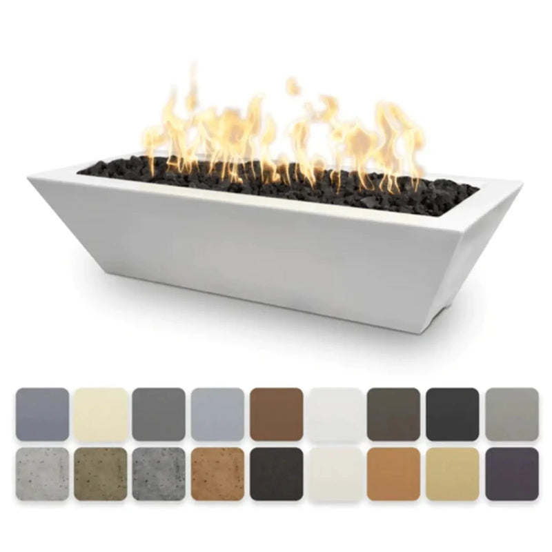 The Outdoor Plus 72" x 20" Linear Maya GFRC Fire Bowl Low Voltage Electronic Ignition | Natural Gas