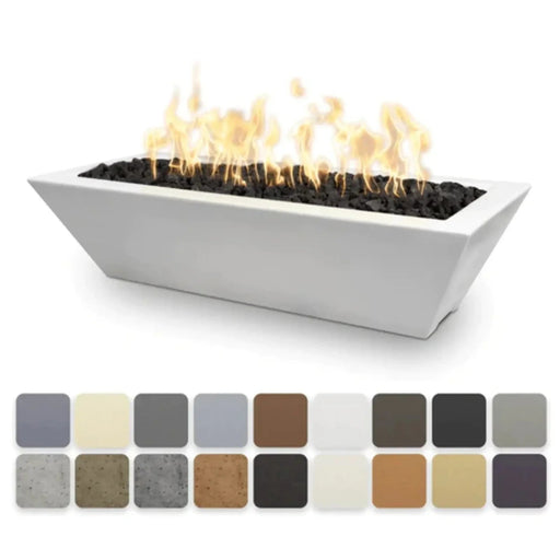 The Outdoor Plus 60" x 20" Linear Maya GFRC Fire Bowl Match Lit with Flame Sense | Liquid Propane The Outdoor Plus