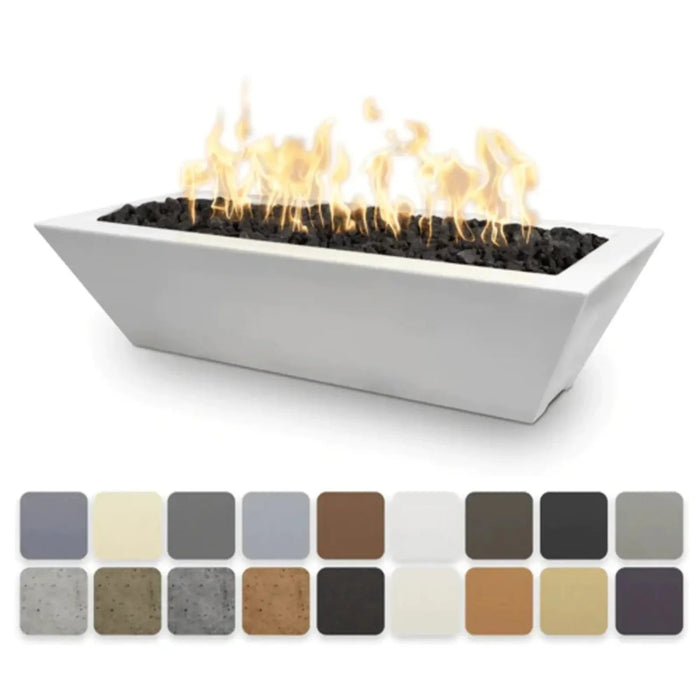 The Outdoor Plus 72" x 20" Linear Maya GFRC Fire Bowl Match Lit | Liquid Propane The Outdoor Plus