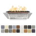 The Outdoor Plus 60" x 20" Linear Maya GFRC Fire & Water Bowl Match Lit with Flame Sense | Natural Gas The Outdoor Plus